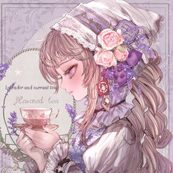 This is a pixiv picture whose title is 【初個展のお知らせ】春のベリー＆ラベンダー紅茶ちゃん.