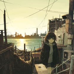 This is a pixiv picture whose title is 何処か.