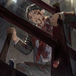 This is a pixiv picture whose title is 諦めの悪い男.