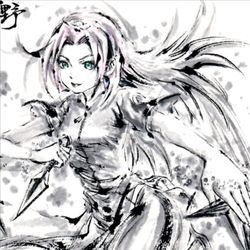 This is a pixiv picture whose title is 【極道畫師】春野櫻長髮.