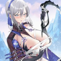 This is a pixiv picture whose title is 淇淇（战损）.