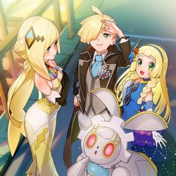 This is a pixiv picture whose title is リーリエ&ポケマス4.5周年前夜祭.