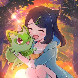 This is a pixiv picture whose title is 【アニポケ40話】素敵な家族を見つけたよ！.