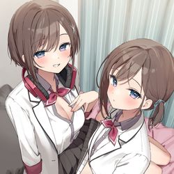 This is a pixiv picture whose title is 双子まとめて『カノジョ』にしない？.