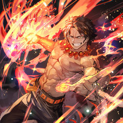 This is a pixiv picture whose title is ポートガス・D・エース.