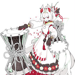 This is a pixiv picture whose title is 梅の木鼓猫.