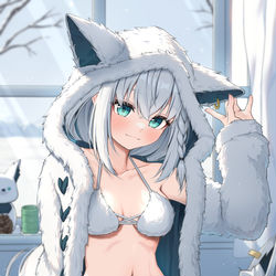 This is a pixiv picture whose title is もふもふ水着フブちゃん.