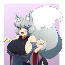 This is a pixiv picture whose title is Busty Foxy.