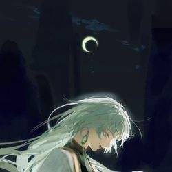 This is a pixiv picture whose title is 他乡的月亮.