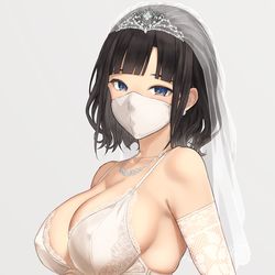 This is a pixiv picture whose title is ウェディングランジェリー歌のお姉さん.