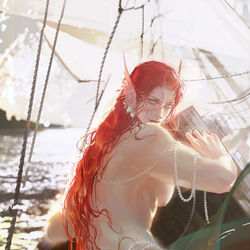This is a pixiv picture whose title is 红发.