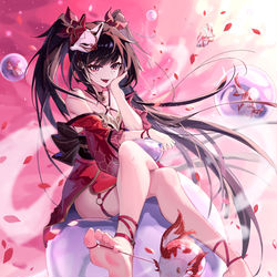 This is a pixiv picture whose title is 花火戏金鱼.