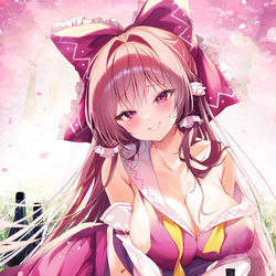 This is a pixiv picture whose title is 酔いどれ霊夢.