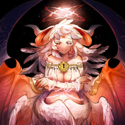 This is a pixiv picture whose title is 【Skeb】堕天使さん.