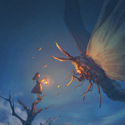 This is a pixiv picture whose title is おおきい蛾.
