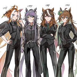 This is a pixiv picture whose title is 三冠ウマ娘4名.