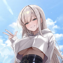 This is a pixiv picture whose title is ピース♡.