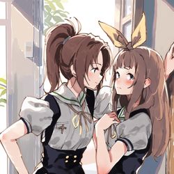 This is a pixiv picture whose title is なかよし川.