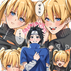This is a pixiv picture whose title is ナルコにいろんな表情で「サスケ」って呼ばれてドキドキしてほしい.