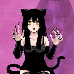 This is a pixiv picture whose title is ネコみこ.