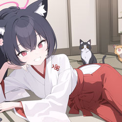 This is a pixiv picture whose title is miko.