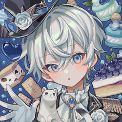 This is a pixiv picture whose title is 青い魔法.