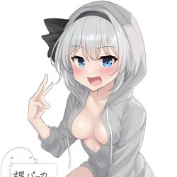 This is a pixiv picture whose title is 胸開きすぎパーカー妖夢ちゃん.