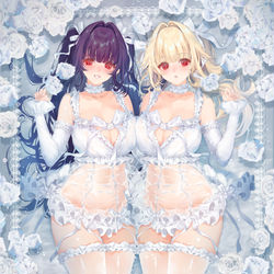 This is a pixiv picture whose title is 純白の薔薇たち.