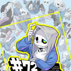 This is a pixiv picture whose title is サンズがひたすら戦わされる漫画.