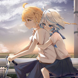 This is a pixiv picture whose title is Bike ride home.