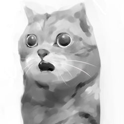 This is a pixiv picture whose title is ユニコーンオーバーロードが明後日発売なことに気づき驚愕する猫.