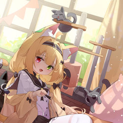 This is a pixiv picture whose title is 稿  灯火橘猫猫小小的香香的.