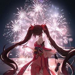This is a pixiv picture whose title is 花火.