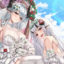 This is a pixiv picture whose title is Spring Bride Luna&Yufine.