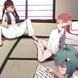 This is a pixiv picture whose title is 怪異退治隊.