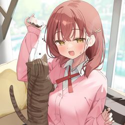 This is a pixiv picture whose title is 「ひゃあ！ちゃんとあげますからっ！」.