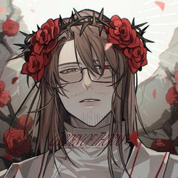 This is a pixiv picture whose title is 𝙂𝙖𝙧𝙙𝙚𝙣 𝙤𝙛 𝙏𝙝𝙤𝙧𝙣𝙨.