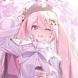 This is a pixiv picture whose title is お花見コーデの桜ミク🌸.