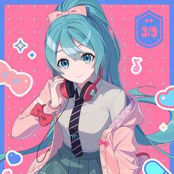 This is a pixiv picture whose title is ミクの日.