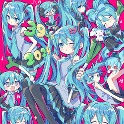 This is a pixiv picture whose title is ミクの日2024.