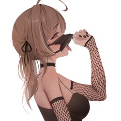 This is a pixiv picture whose title is Emo Owl 🖤🦉.
