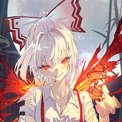 This is a pixiv picture whose title is 藤原妹紅.