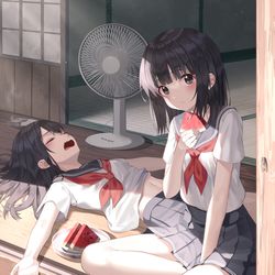 This is a pixiv picture whose title is 夏🍉.