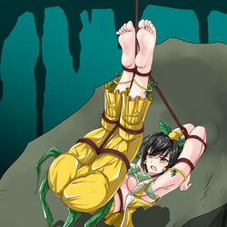 This is a pixiv picture whose title is 【3月fantia更新进度】倒吊三妹.