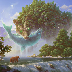 This is a pixiv picture whose title is 木の熊.