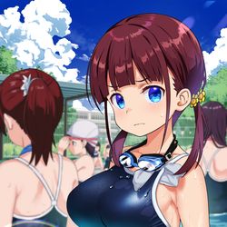 This is a pixiv picture whose title is 片思いの子をこっそり見てたらバレた.