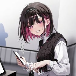 This is a pixiv picture whose title is 「次何歌う？ついでに入れてやるよ」.