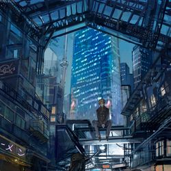 This is a pixiv picture whose title is 裏路地.
