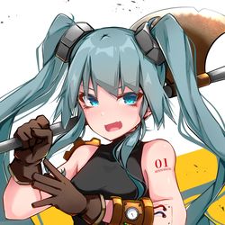 This is a pixiv picture whose title is 戦闘タイプミクさん.