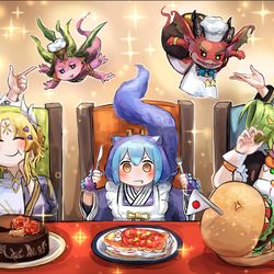 This is a pixiv picture whose title is 料理対決.
